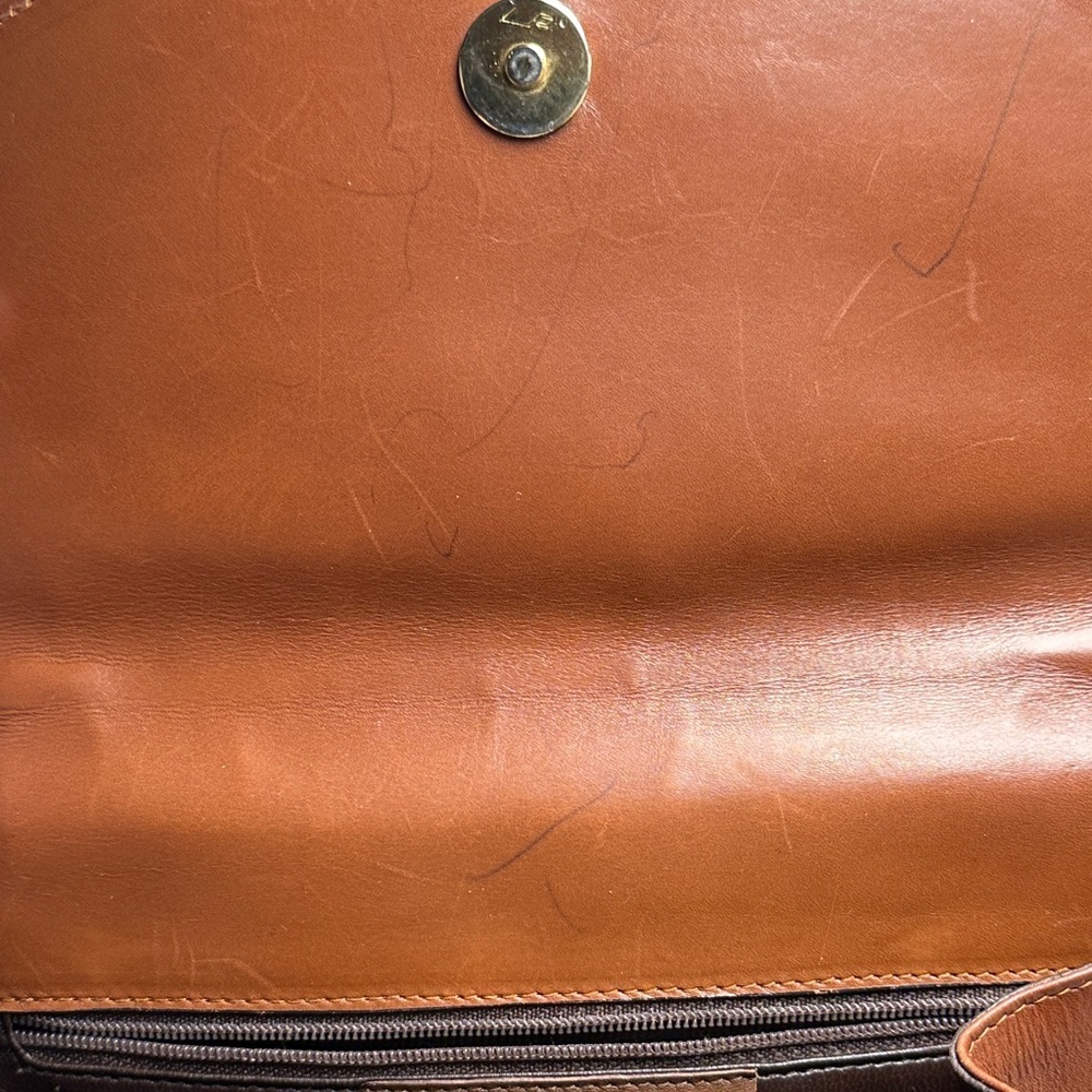Salvatore Ferragamo Vintage Cognac Leather Flap Shoulder Crossbody Bag - Picture 9 of 16